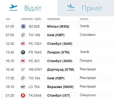 Украинские аэропорты отменяют рейсы из-за непогоды